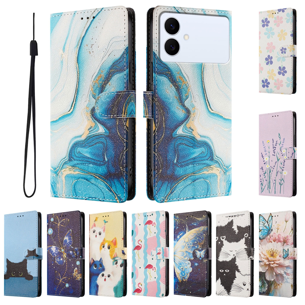 Phone Cases Australia - Printed Cartoon Leather Wallet Flip Case
