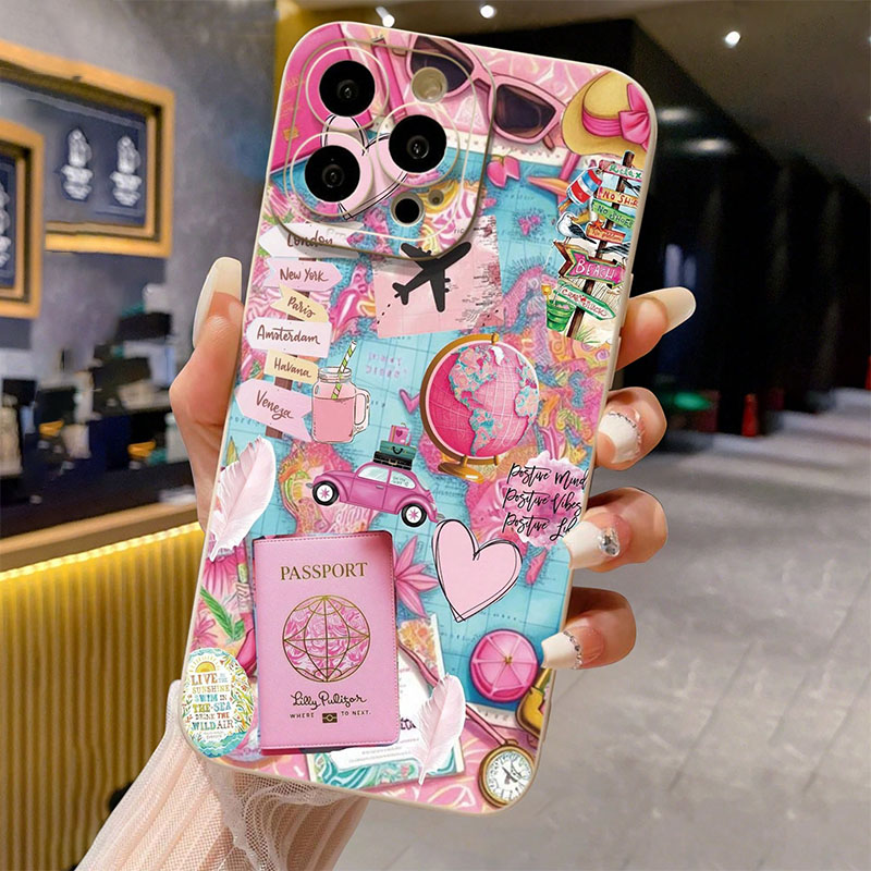 Phone Cases Mous - Travel Plane Printed Matte Anti-Drop Phone