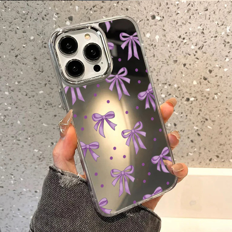 Phone Cases Polka Dot - Cute Purple Bow & Polka Dot