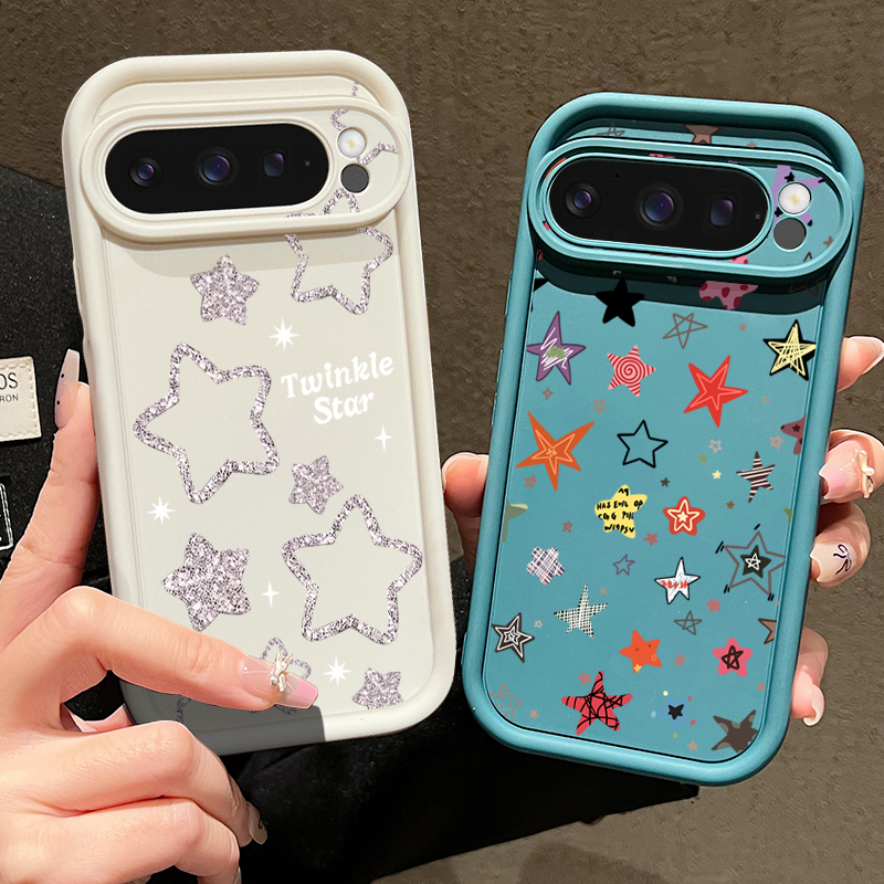 Phone Cases Pixel 10 - Colored Stars Pattern TPU Phone Case