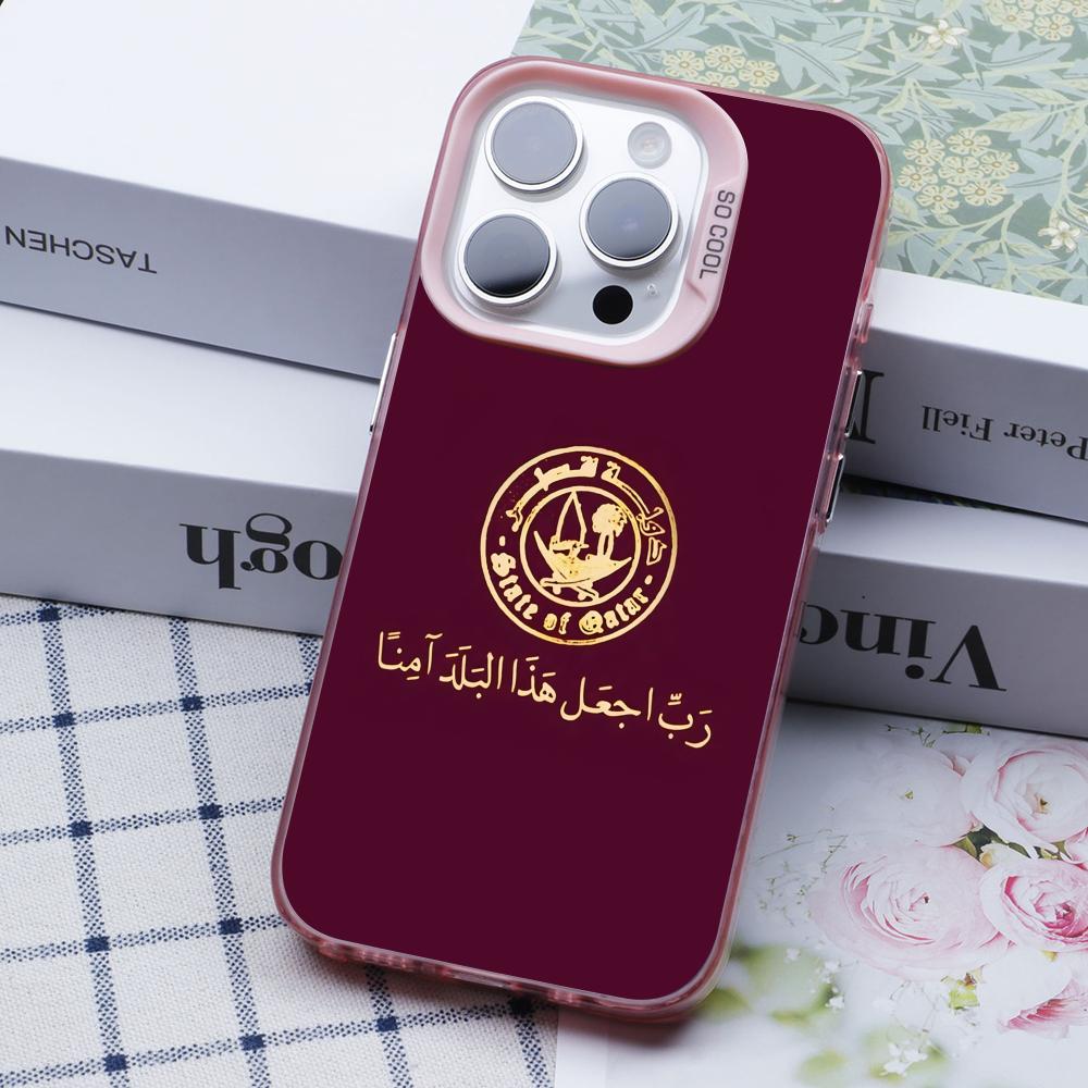 Qatar Flag Pink Translucent Mo - Phone Cases Qatar のレビューと価格