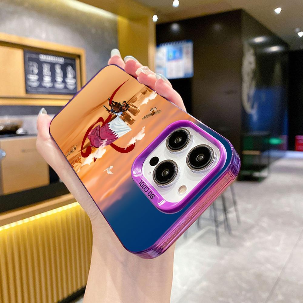 Qatar Flag Purple Translucent  - Phone Cases Qatar のレビューと価格