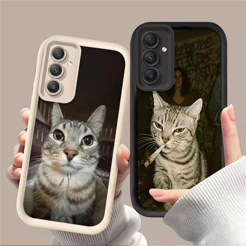Trendy Cat Smoking Phone Case  - Phone Cases For Samsung A14 のレビューと価格