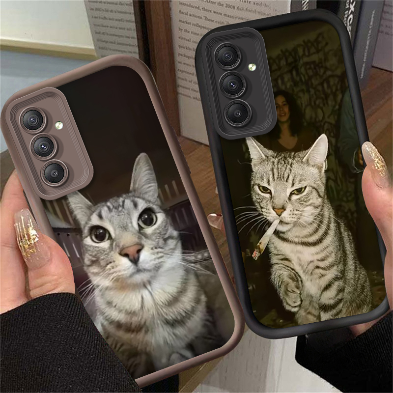 Trendy Cat Smoking Phone Case  - Phone Cases For Samsung A14 のレビューと価格