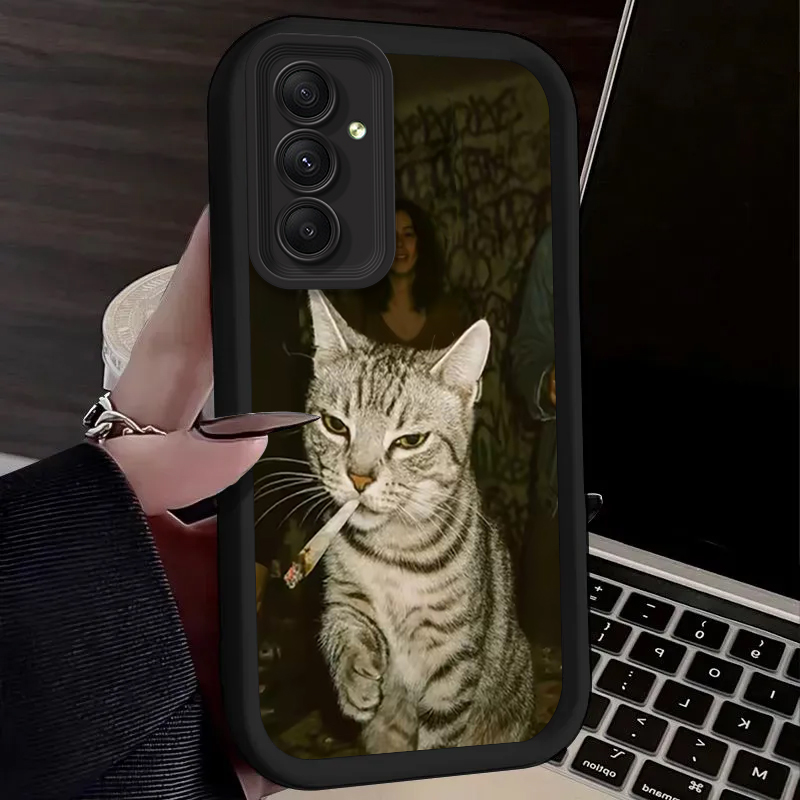 Trendy Cat Smoking Phone Case  - Phone Cases For Samsung A14 のレビューと価格