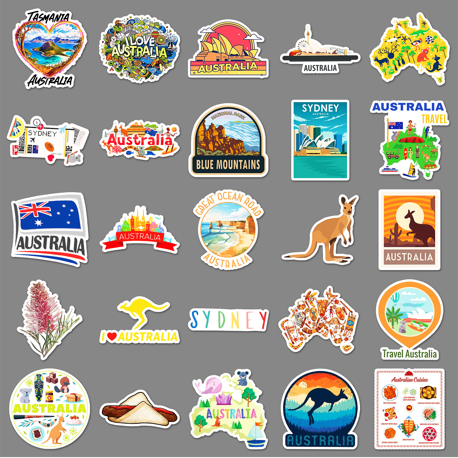 50PCS Australia Travel Sticker - Phone Cases Australia のレビューと価格