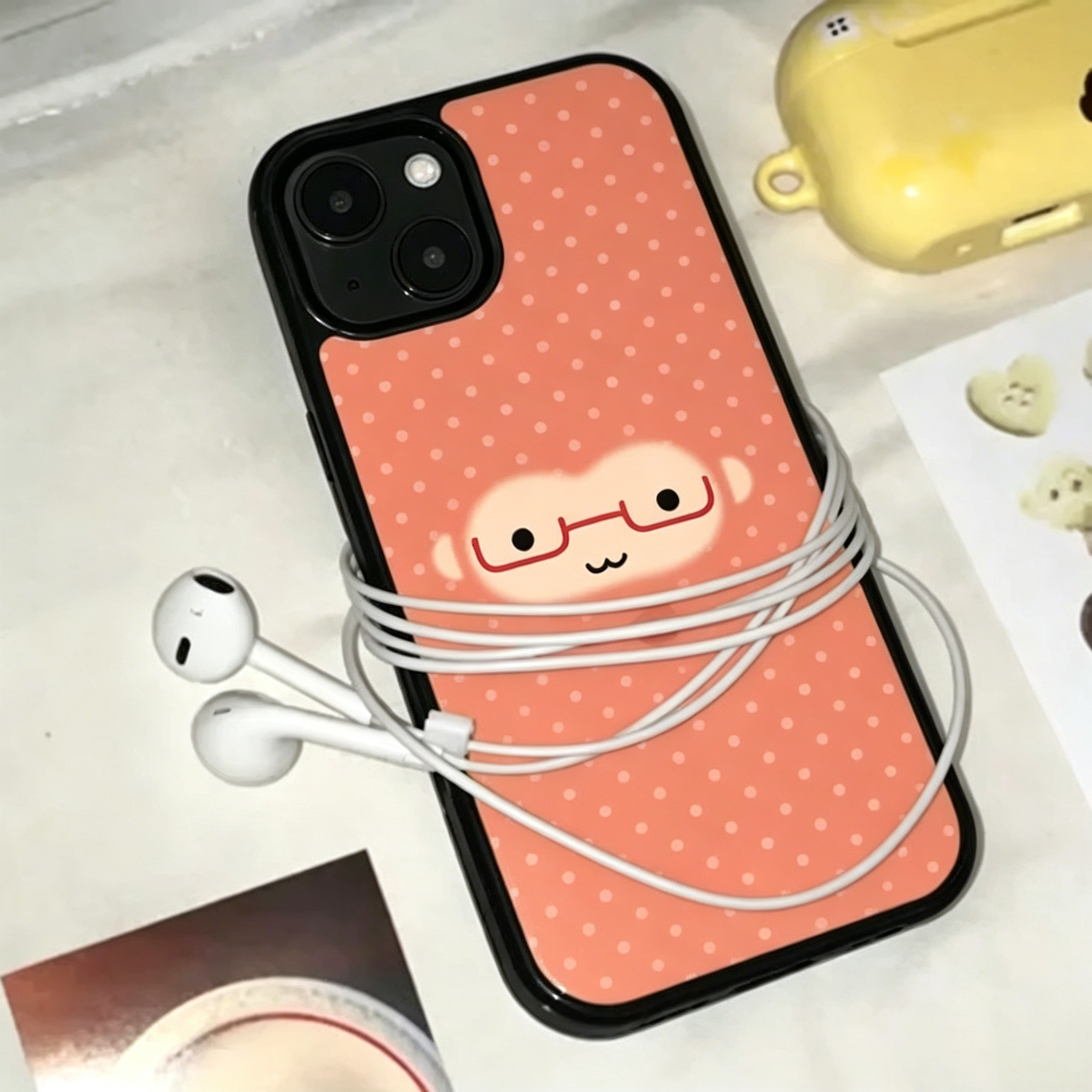 Korean Ins Cute Orange Polka D - Phone Cases Y2K のレビューと価格