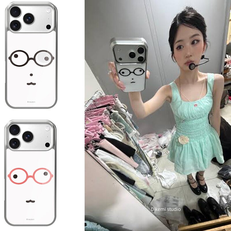 INS Korea Kawaii Cute Glasses  - Phone Cases Y2K のレビューと価格