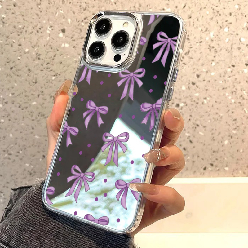 Cute Purple Bow & Polka Dot Mi - Phone Cases Polka Dot のレビューと価格