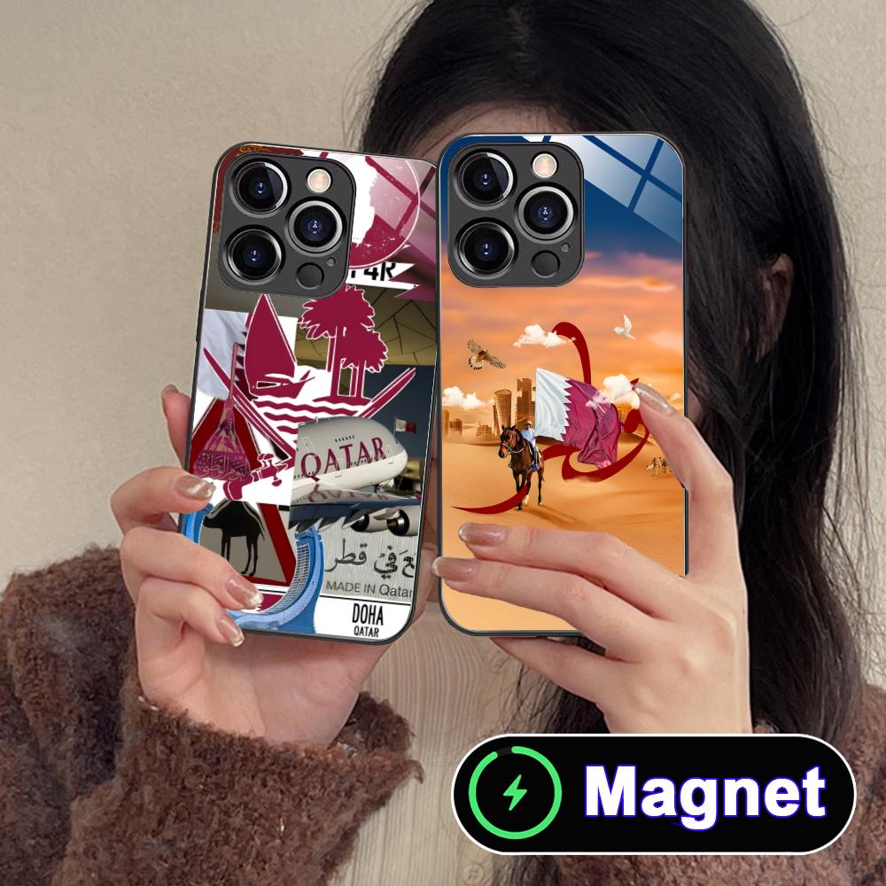 Qatar Flag Glass MagSafe Mobil - Phone Cases Qatar のレビューと価格