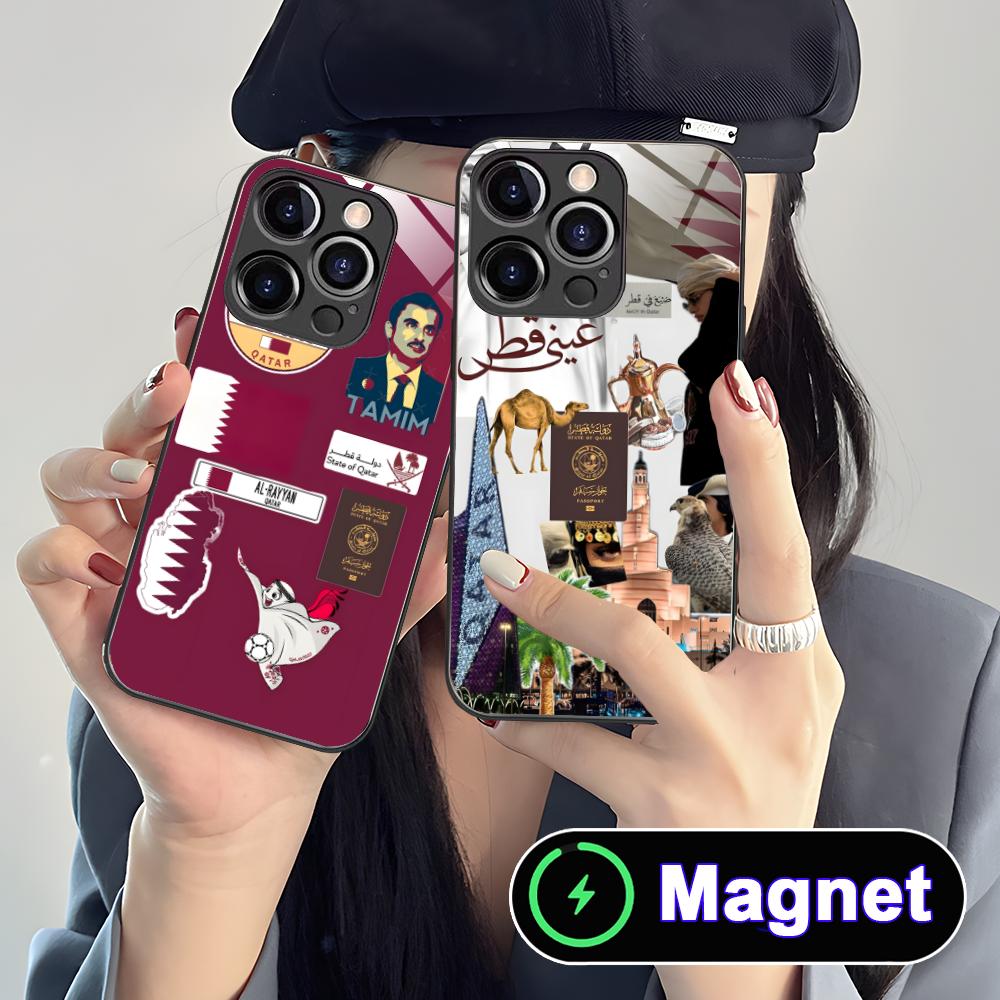 Qatar Flag Glass MagSafe Mobil - Phone Cases Qatar のレビューと価格