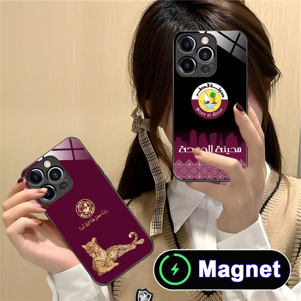Qatar Flag Glass MagSafe Mobil - Phone Cases Qatar のレビューと価格