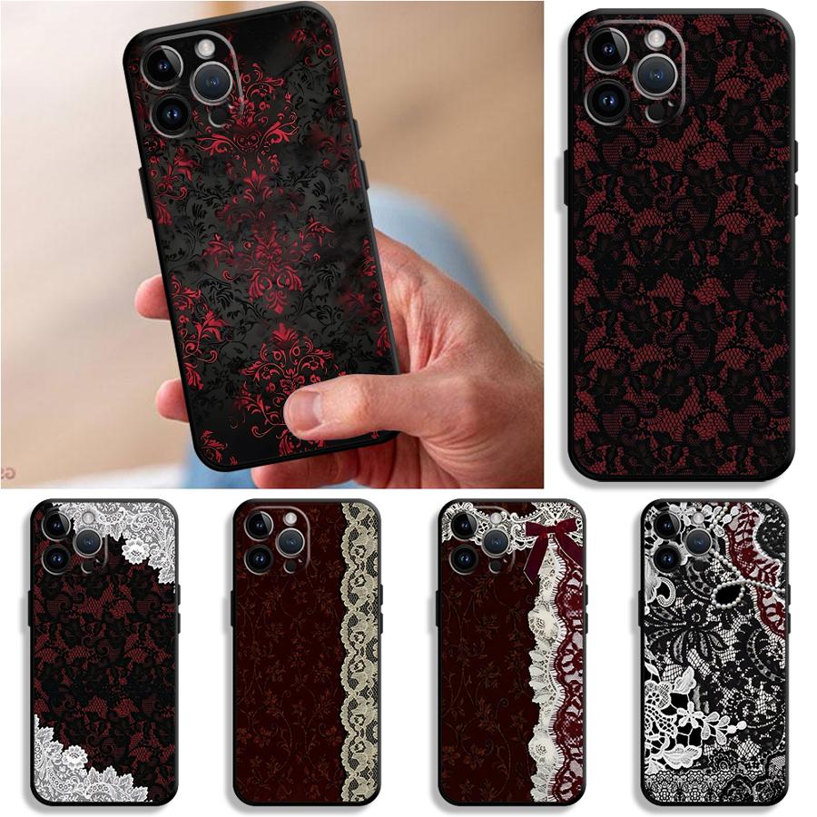 Black And Red Sexy Lace Phone  - Phone Cases Mous のレビューと価格