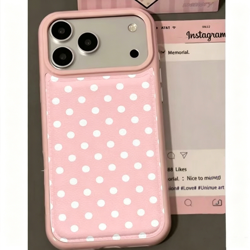 Ins Korean Trendy Cute Pink Po - Phone Cases Polka Dot のレビューと価格