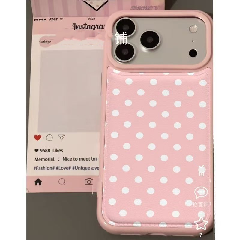 Ins Korean Trendy Cute Pink Po - Phone Cases Polka Dot のレビューと価格