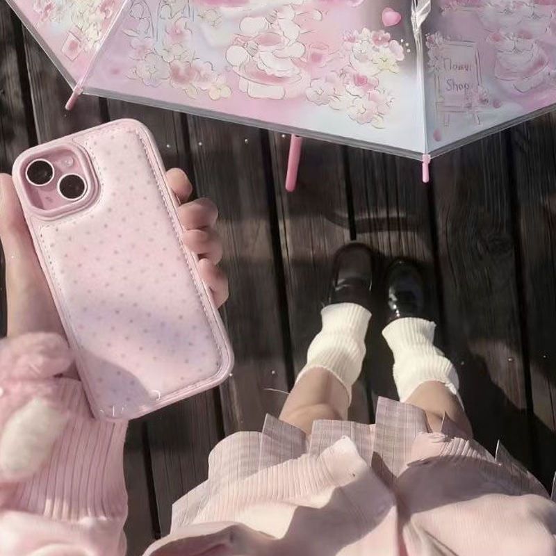 Ins Korean Trendy Cute Pink Po - Phone Cases Polka Dot のレビューと価格