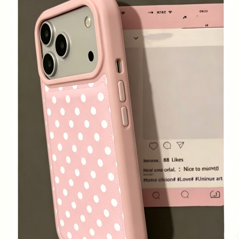 Ins Korean Trendy Cute Pink Po - Phone Cases Polka Dot のレビューと価格