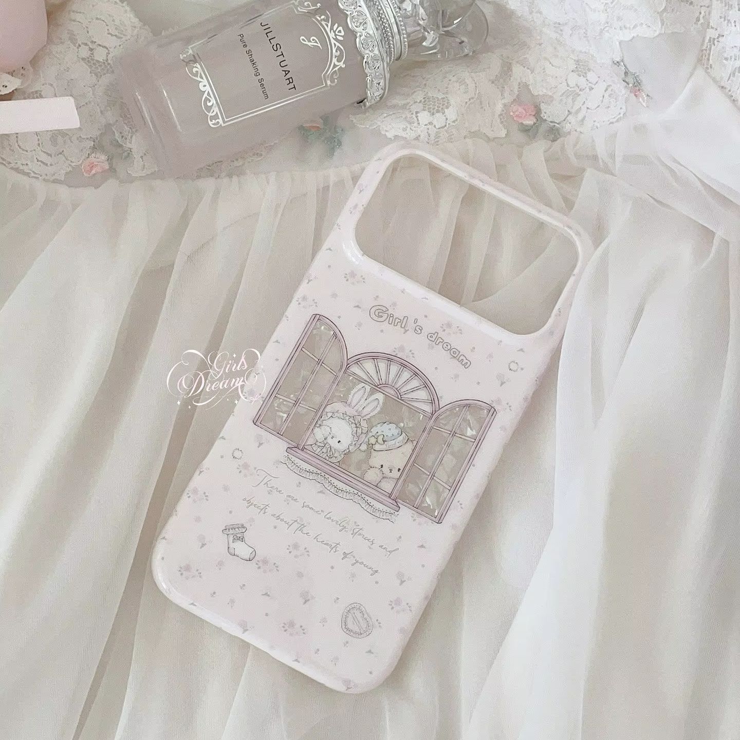 Kawaii Bunny Bear Floral Pink  - Phone Cases Y2K のレビューと価格