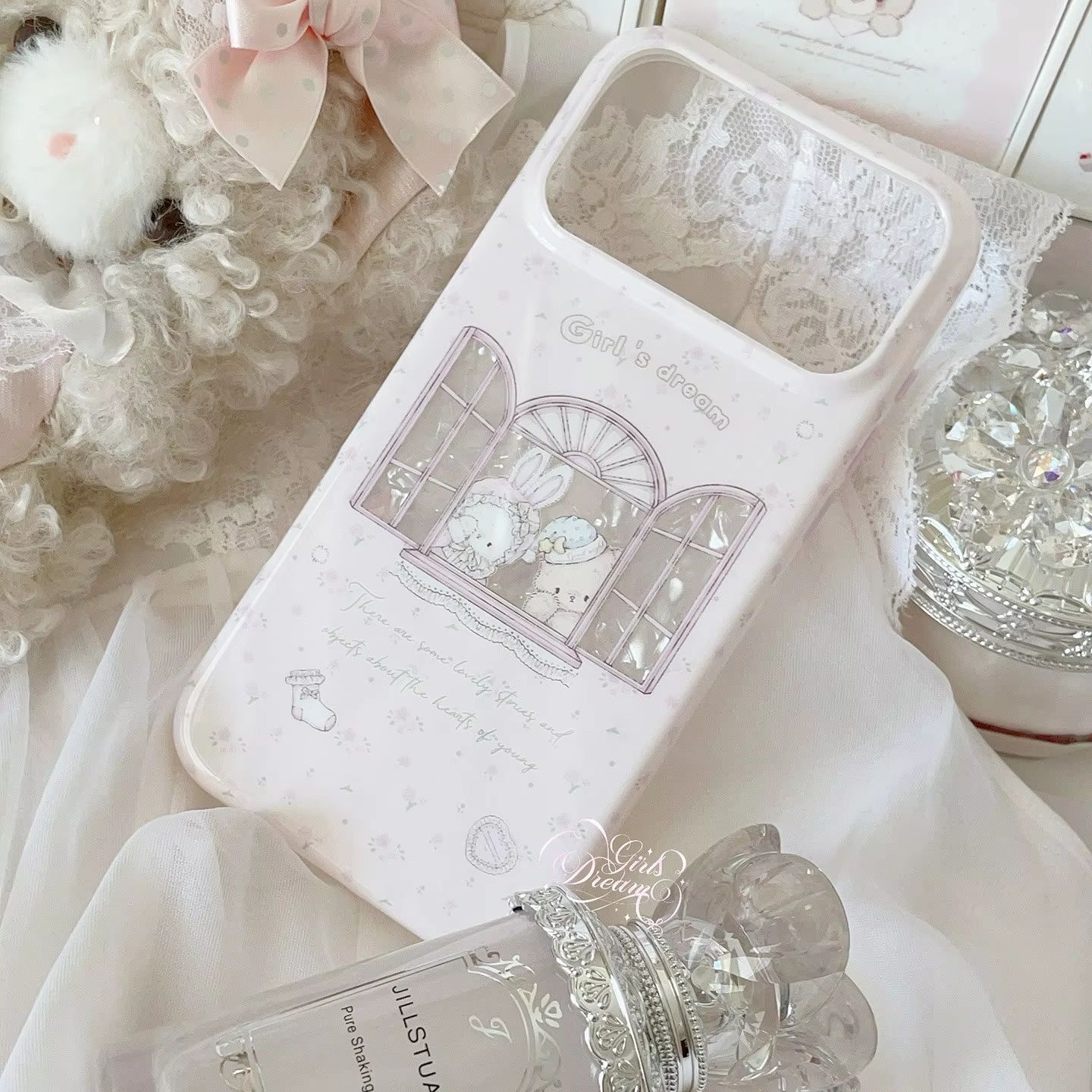 Kawaii Bunny Bear Floral Pink  - Phone Cases Y2K のレビューと価格