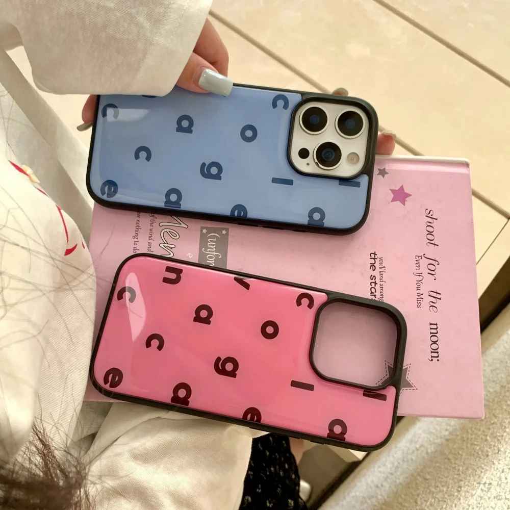 Ins Pure Color Simplicity Engl - Phone Cases Y2K のレビューと価格
