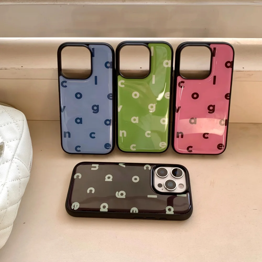 Ins Pure Color Simplicity Engl - Phone Cases Y2K のレビューと価格
