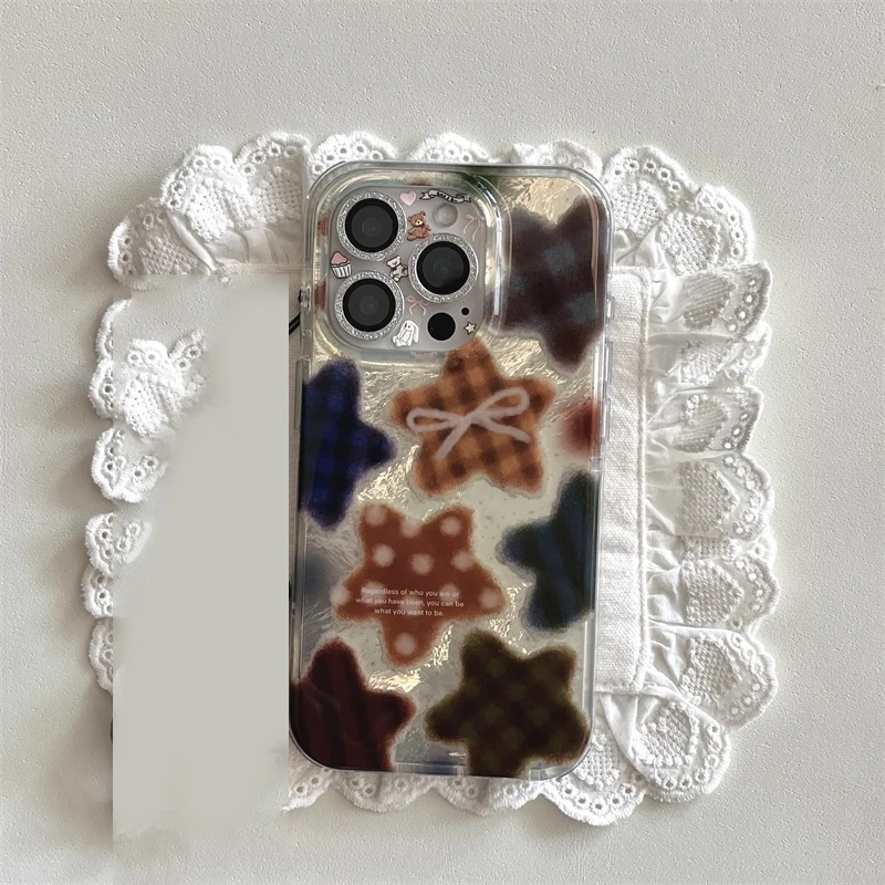 Korean Winter Cute Brown Check - Phone Cases Y2K のレビューと価格