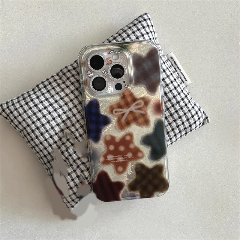 Korean Winter Cute Brown Check - Phone Cases Y2K のレビューと価格