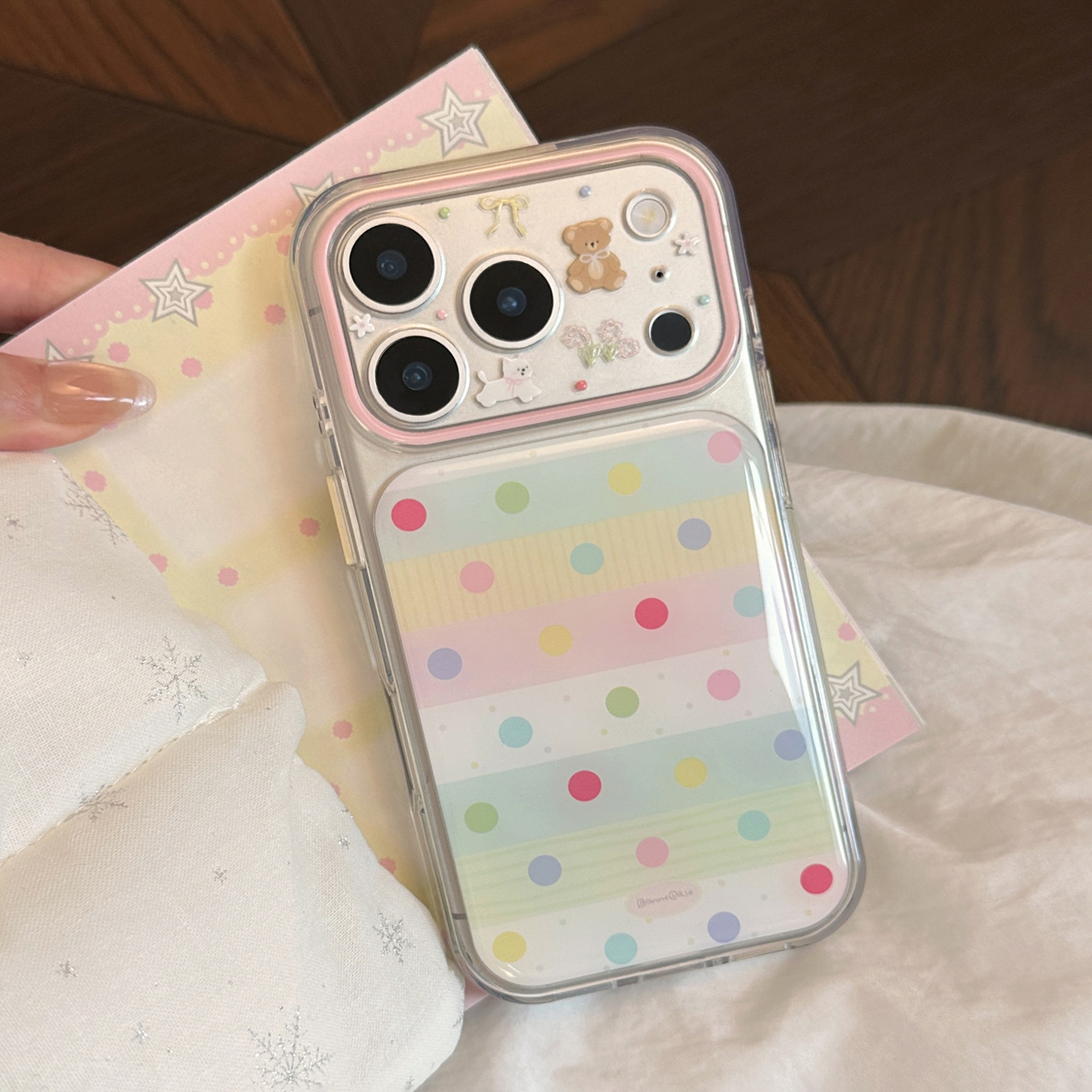 Korean Splicing Colorful Polka - Phone Cases Polka Dot のレビューと価格