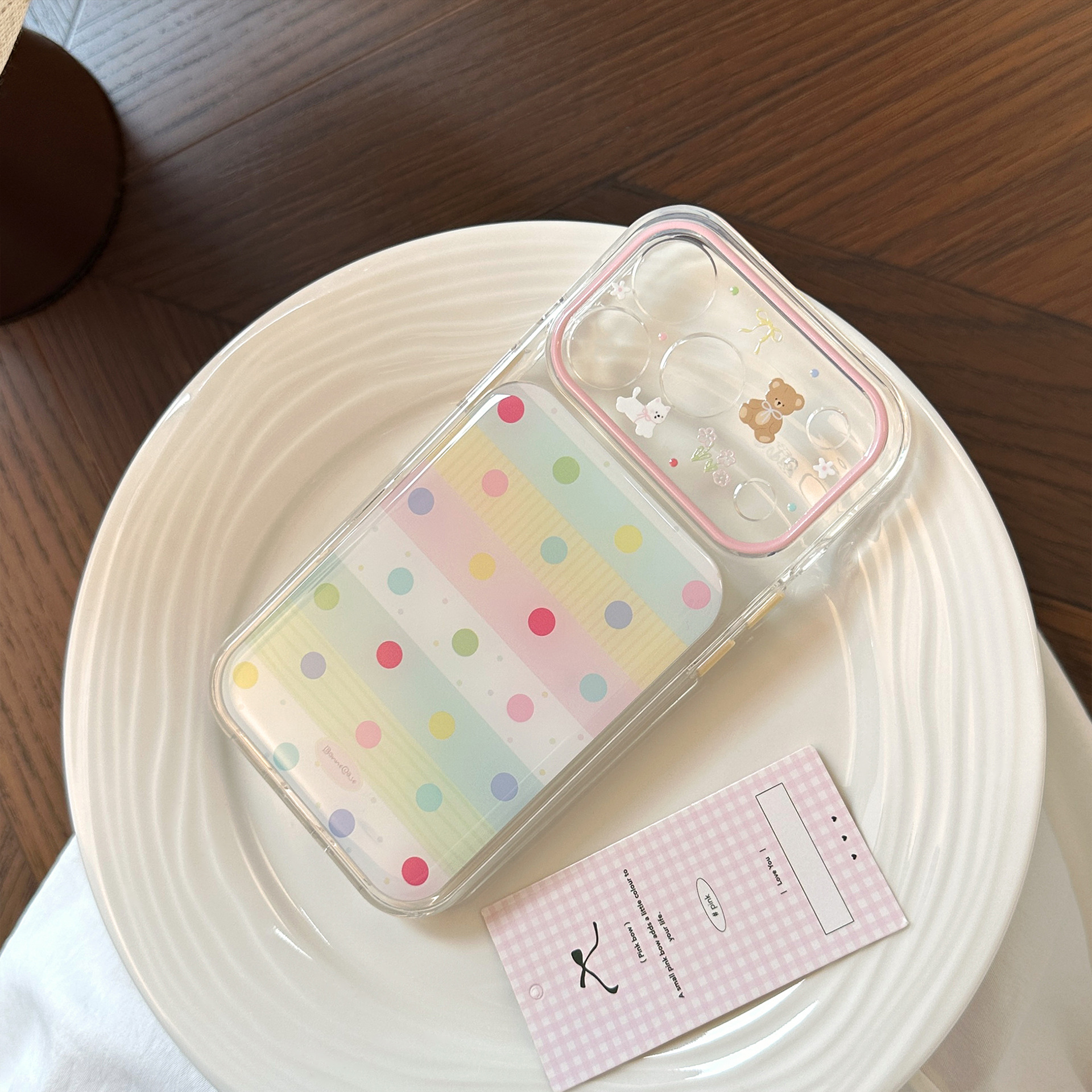 Korean Splicing Colorful Polka - Phone Cases Polka Dot のレビューと価格