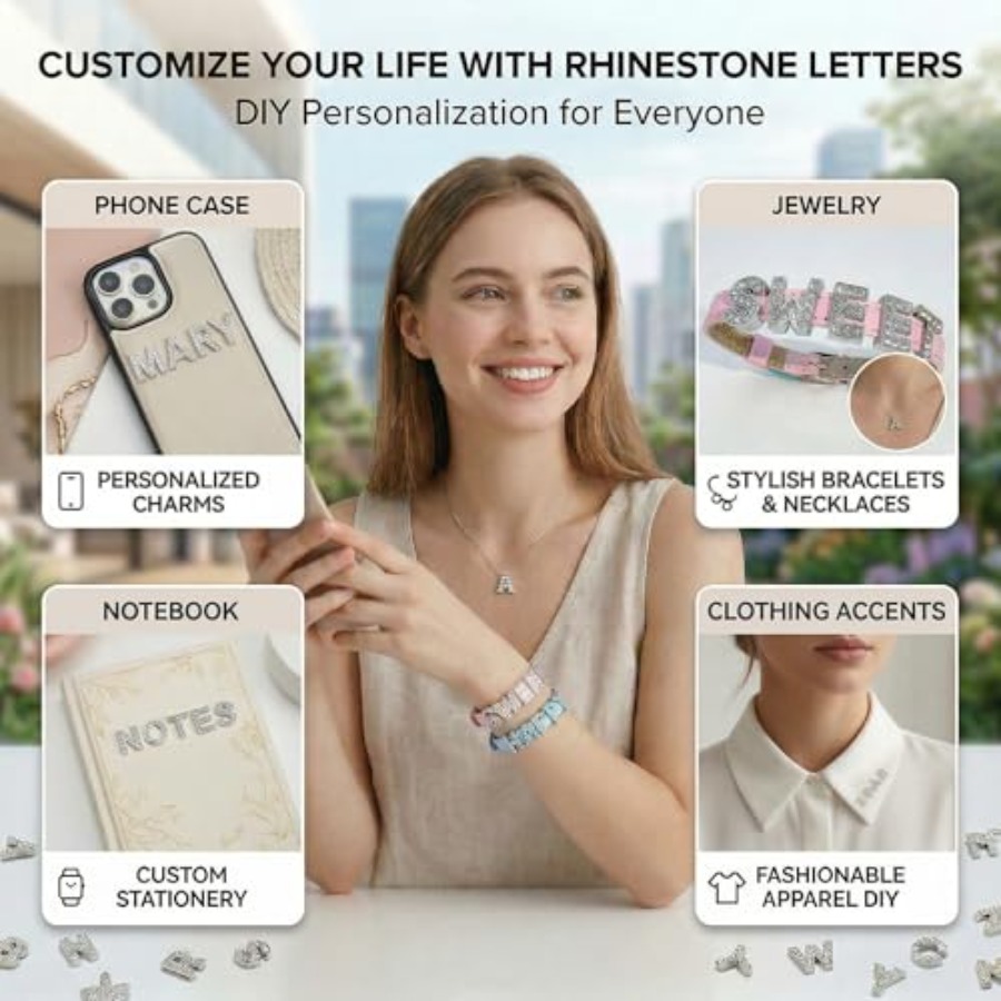 52pcs Rhinestone Letter Charms - Phone Cases Nz のレビューと価格
