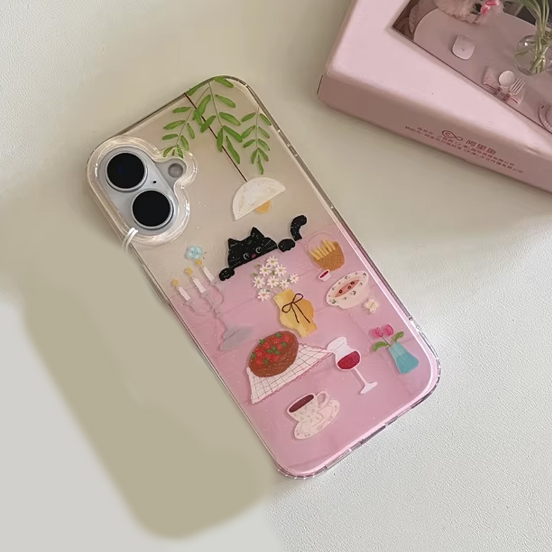 Ins Girl Cute Dining Table Lit - Phone Cases Y2K のレビューと価格
