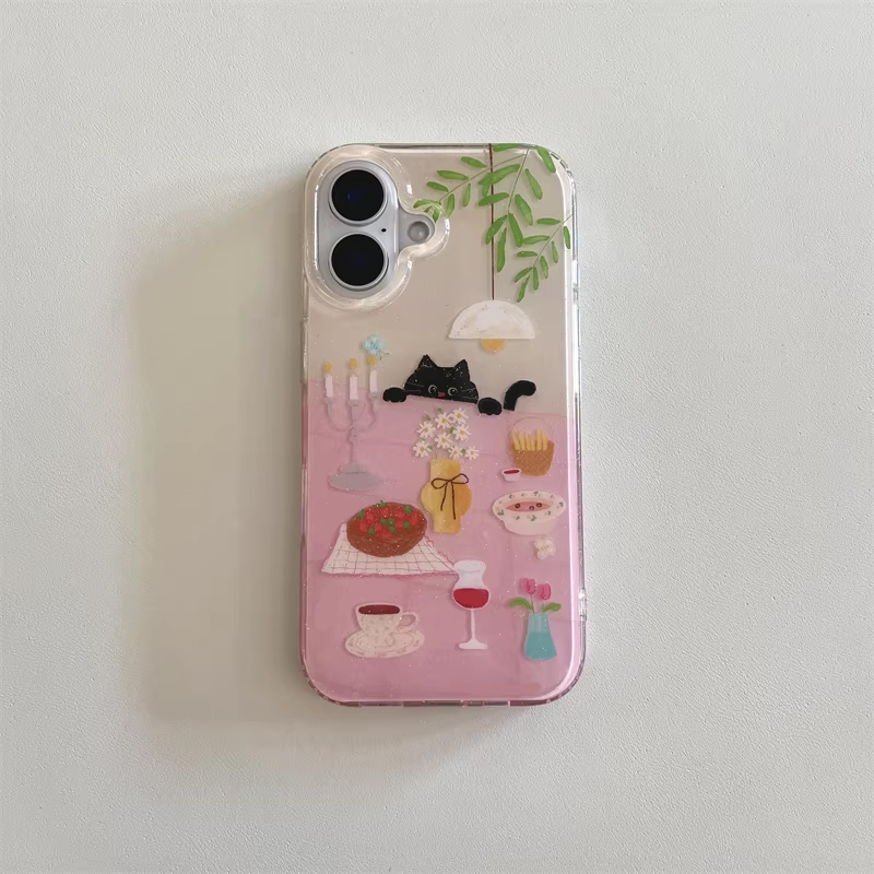 Ins Girl Cute Dining Table Lit - Phone Cases Y2K のレビューと価格