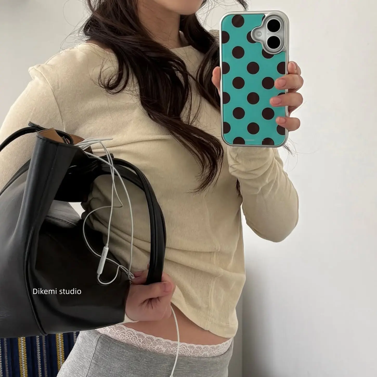 Korean Ins Mint Green Polka Do - Phone Cases Polka Dot のレビューと価格