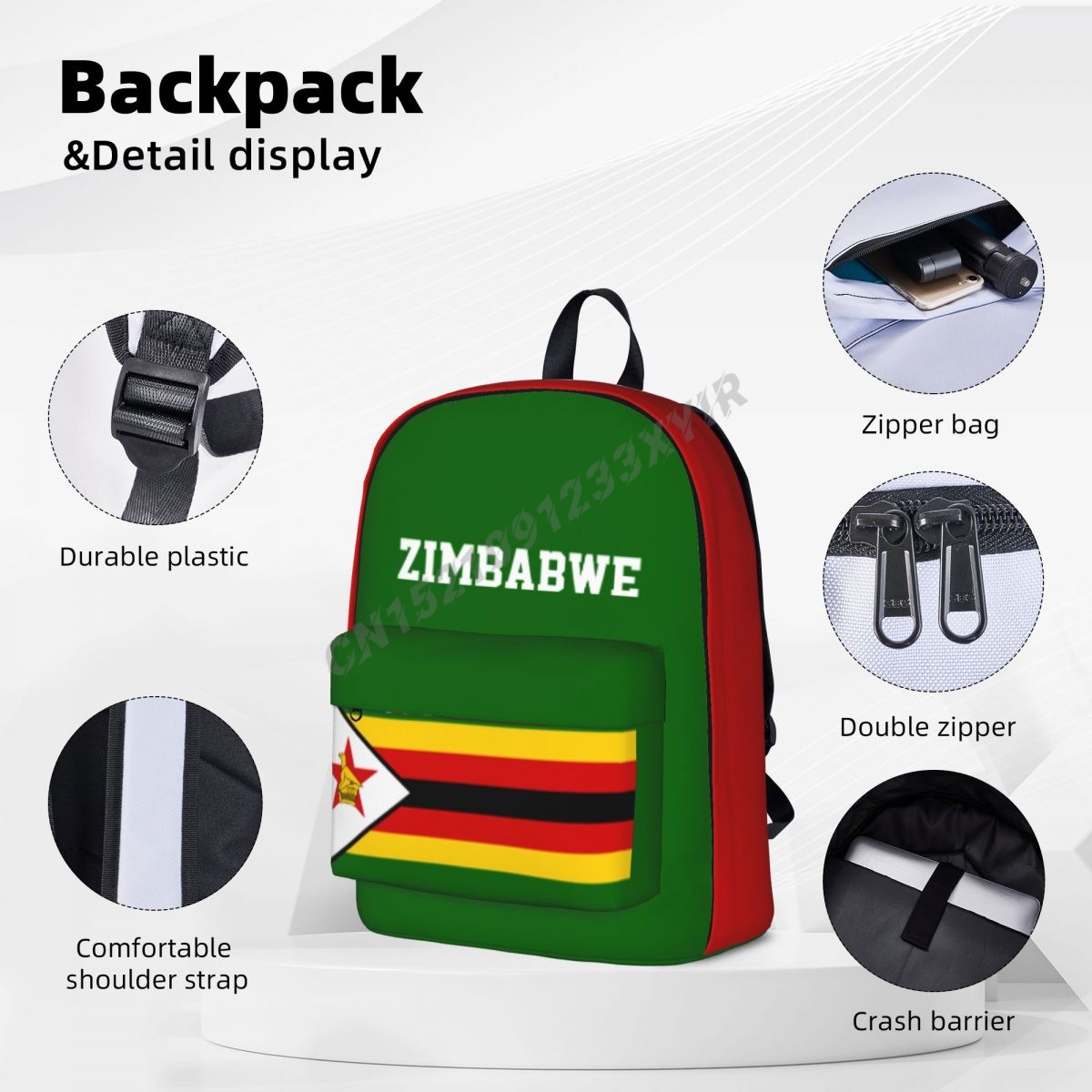 Unisex Backpack Zimbabwe Flag  - Phone Cases Zimbabwe のレビューと価格