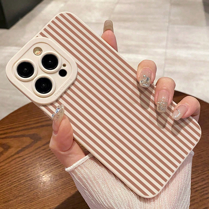 Pink Striped Painted Anti-Drop - Phone Cases Mous のレビューと価格